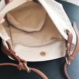 Canvas Shoulder Bags Women Casual Crossbody Stitching Bucket Bag