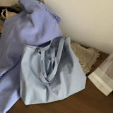 Canvas Shoulder Bags Brief Large Capacity for Students Underarm Casual Shopping