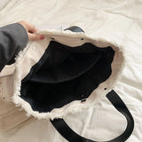 Women's Canvas Shoulder Bag 100% Cotton Tote Handbag Solid Casual Satchel