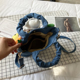 Canvas Shoulder Bags For Women Handbags Doll Decoration Crossbody Bag