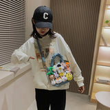 Canvas Shoulder Bags For Women Handbags Doll Decoration Crossbody Bag
