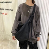 Canvas Shoulder Bags Large Capacity Unisex Retro Ins Crossbody-bag