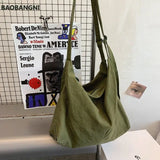 Canvas Shoulder Bags Large Capacity Unisex Retro Ins Crossbody-bag