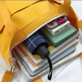 Canvas Shoulder Bags Multi-pockets Zipper Underarm Crossbody for Students