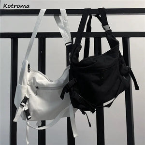 Japanese Retro Canvas Shoulder Crossbody Bag Preppy Style
