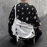 Japanese Retro Canvas Shoulder Crossbody Bag Preppy Style