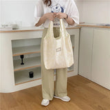 Floral Print Canvas Shoulder Bag for Women