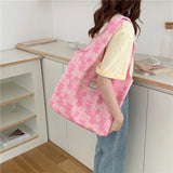Floral Print Canvas Shoulder Bag for Women