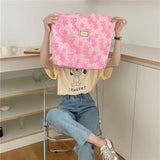 Floral Print Canvas Shoulder Bag for Women