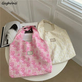 Floral Print Canvas Shoulder Bag for Women