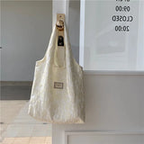 Floral Print Canvas Shoulder Bag for Women