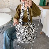 Leopard Print Vintage Tote Purse Large Capacity Clutch Handbags