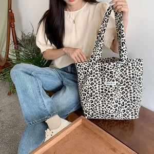 Leopard Print Vintage Tote Purse Large Capacity Clutch Handbags
