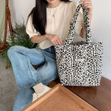 Leopard Print Vintage Tote Purse Large Capacity Clutch Handbags
