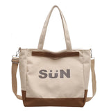Canvas Shoulder Bags Women Large Capacity Lightweight Casual Messenger Bag