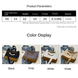 Canvas Shoulder Bags Women Large Capacity Lightweight Casual Messenger Bag