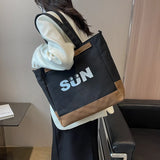 Canvas Shoulder Bags Women Large Capacity Lightweight Casual Messenger Bag
