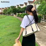 Canvas Shoulder Bags Women Large Capacity Office Ladies Patchwork Handbags