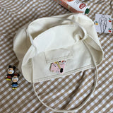 Canvas Shoulder Bags Large Capacity Portable Shopping Handbags