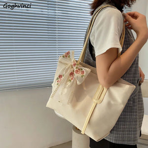 Canvas Shoulder Bags Women Large Capacity Shopping Tote Casual Stylish Handbags