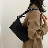 Canvas Shoulder Bags Women Letter Printed Casual Mini Bag Underarm Handbags