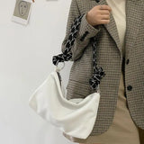 Canvas Shoulder Bags Women Letter Printed Casual Mini Bag Underarm Handbags