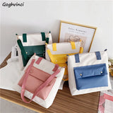 Canvas Shoulder Bags Women Preppy Students College Bookbag Large Capacity