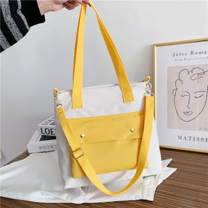 Canvas Shoulder Bags Women Preppy Students College Bookbag Large Capacity