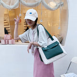 Canvas Shoulder Bags Women Preppy Students College Bookbag Large Capacity