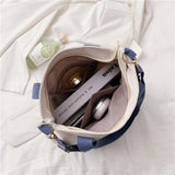 Canvas Shoulder Bags Women Preppy Students College Bookbag Large Capacity