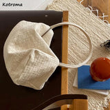 Retro Canvas Shoulder Bag Women Square Big Capacity Underarm