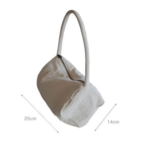 Retro Canvas Shoulder Bag Women Square Big Capacity Underarm