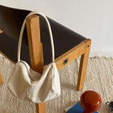 Retro Canvas Shoulder Bag Women Square Big Capacity Underarm