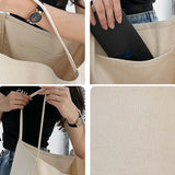 Canvas Shoulder Bags Women Solid Large Capacity Tote Bag Shopping Travel