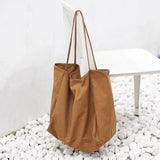 Canvas Shoulder Bags Women Solid Large Capacity Tote Bag Shopping Travel