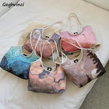 Canvas Shoulder Bags Sweet Print Handbag Japanese Style Tote Mujer