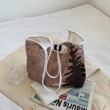 Canvas Shoulder Bags Sweet Print Handbag Japanese Style Tote Mujer