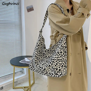 Canvas Shoulder Bags Leopard Students All-match Preppy New-arrival