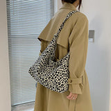 Canvas Shoulder Bags Leopard Students All-match Preppy New-arrival