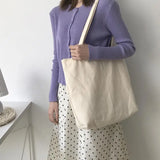 Canvas Shoulder Bags for Girls Large Capacity Handbag School College