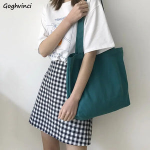 Canvas Shoulder Bags for Girls Large Capacity Handbag School College