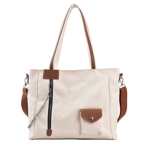 Canvas Shoulder Bags for Women Leisure Or Travel Bags Solid Totes