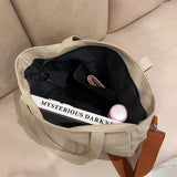 Canvas Shoulder Bags for Women Leisure Or Travel Bags Solid Totes