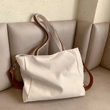 Canvas Shoulder Bags for Women Leisure Or Travel Bags Solid Totes