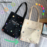 Canvas Shoulder Shopper Bag for Women Large Capacity Ladies Daily Shopping Bags