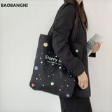 Canvas Shoulder Shopper Bag for Women Large Capacity Ladies Daily Shopping Bags