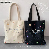 Canvas Shoulder Shopper Bag for Women Large Capacity Ladies Daily Shopping Bags