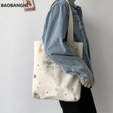 Canvas Shoulder Shopper Bag for Women Large Capacity Ladies Daily Shopping Bags