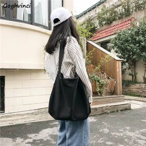 Canvas Shoulder Shopping Bags Harajuku Foldable Travel Totes Bag