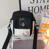 Canvas Shoulder Small Messenger Crossbody Bag for Girls Students